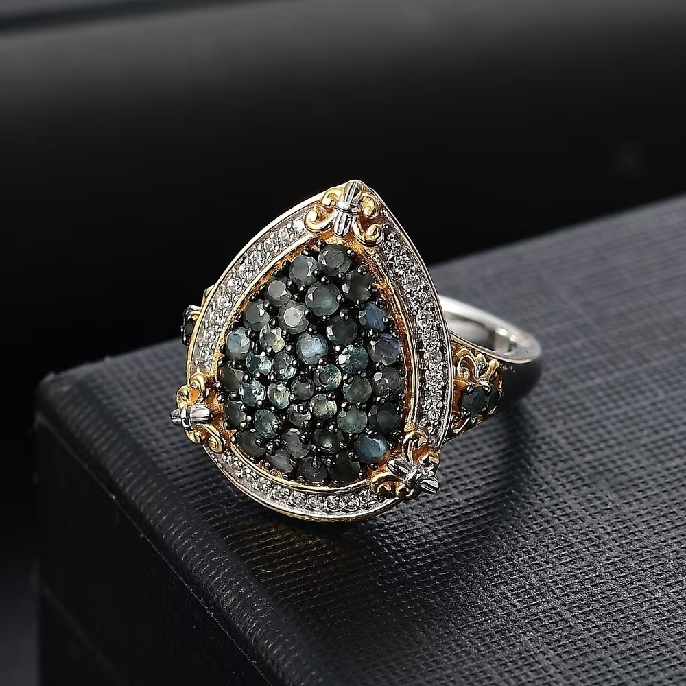Narsipatnam Alexandrite and White Zircon Vintage Style Cluster Ring - Picture 7 of 7